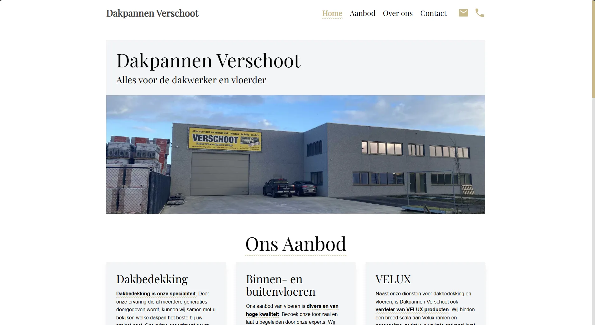 Website voor Dakpannen Verschoot